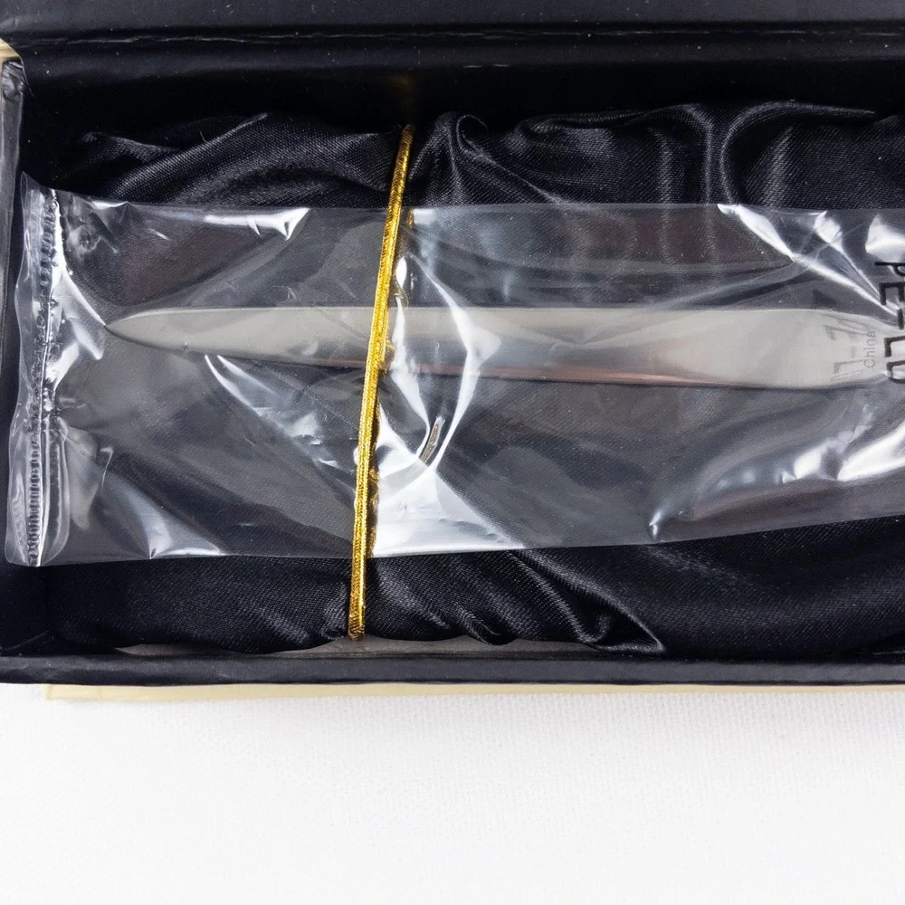 MacKenzie Childs Retired Parchment Check Letter Opener Ceramic 12100-140